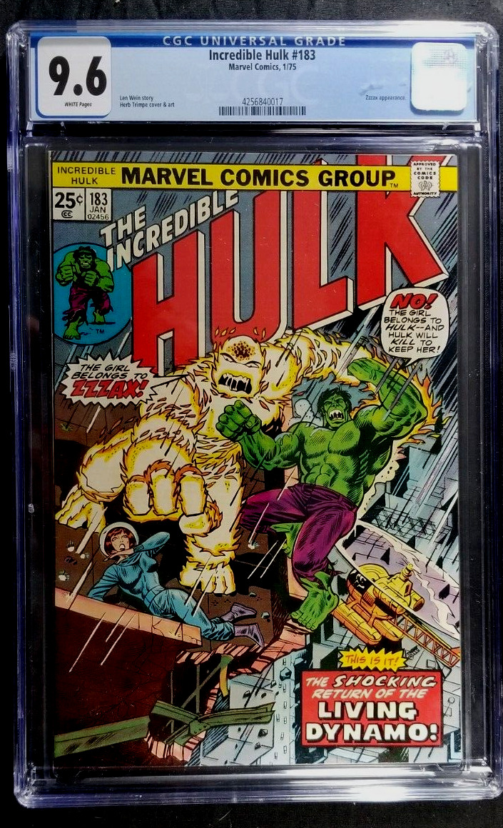 The Incredible Hulk #183 CGC 9.2 Herb Trimpe art Vintage Marvel comics 1975