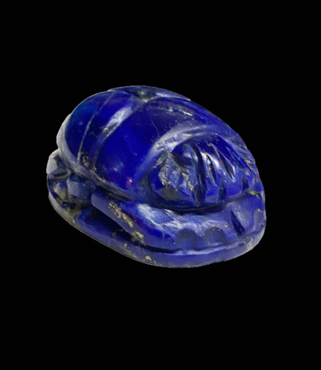 Lapis Lazuli Carved Egyptian Scarab Beetle