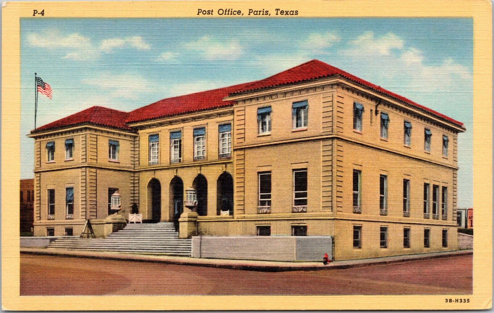 c1940 Paris, TX, United States Post Office, linen, vintage postcard