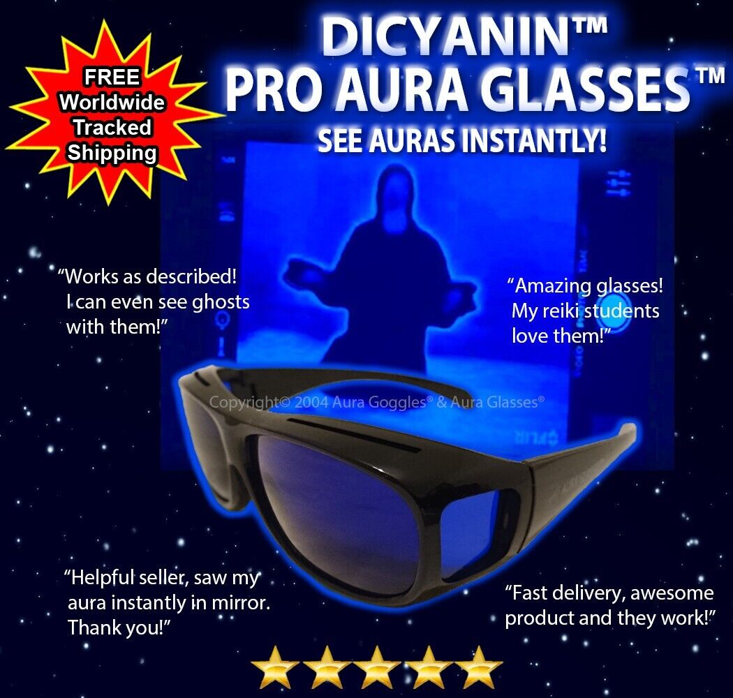 OFFICIAL DICYANIN PRO AURA GLASSES ghost goggles evp qi hunting reiki paranormal