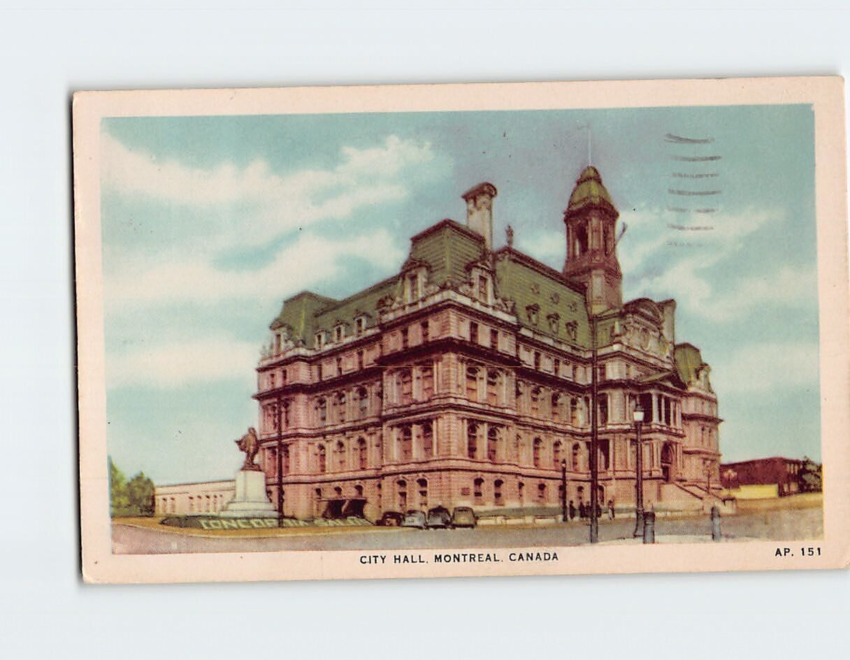 Postcard City Hall Montreal Canada