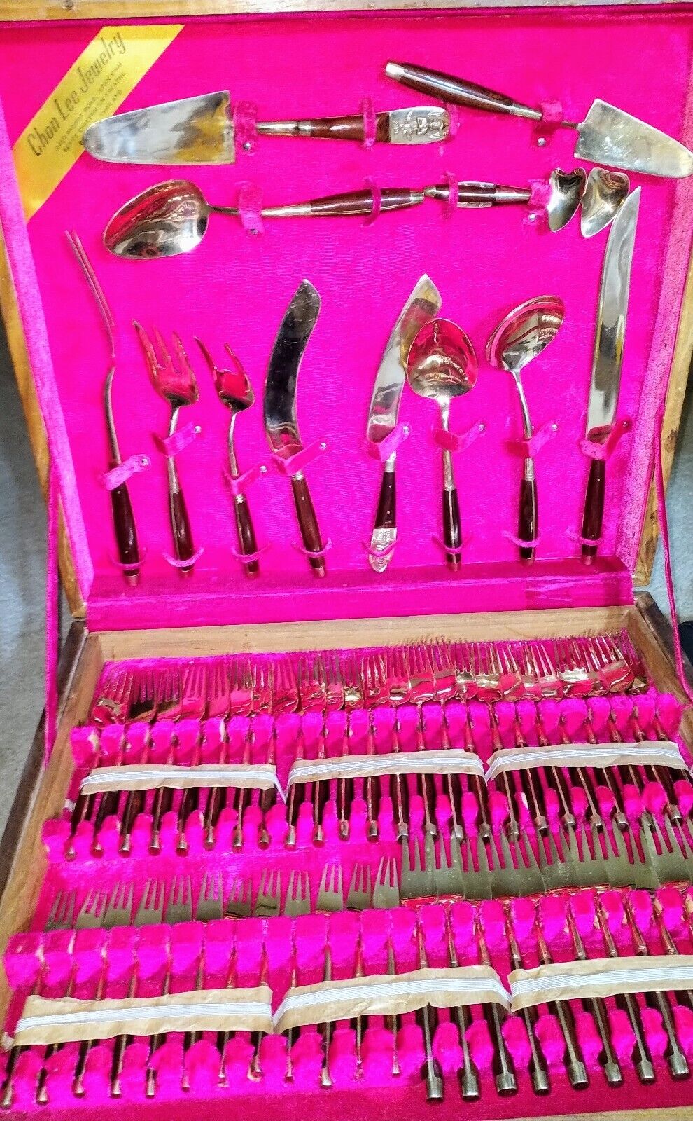 CHON LEE JEWELRY Vintage Complete Cutlery SET 4-Tier Bronze Wares +Extra Ware