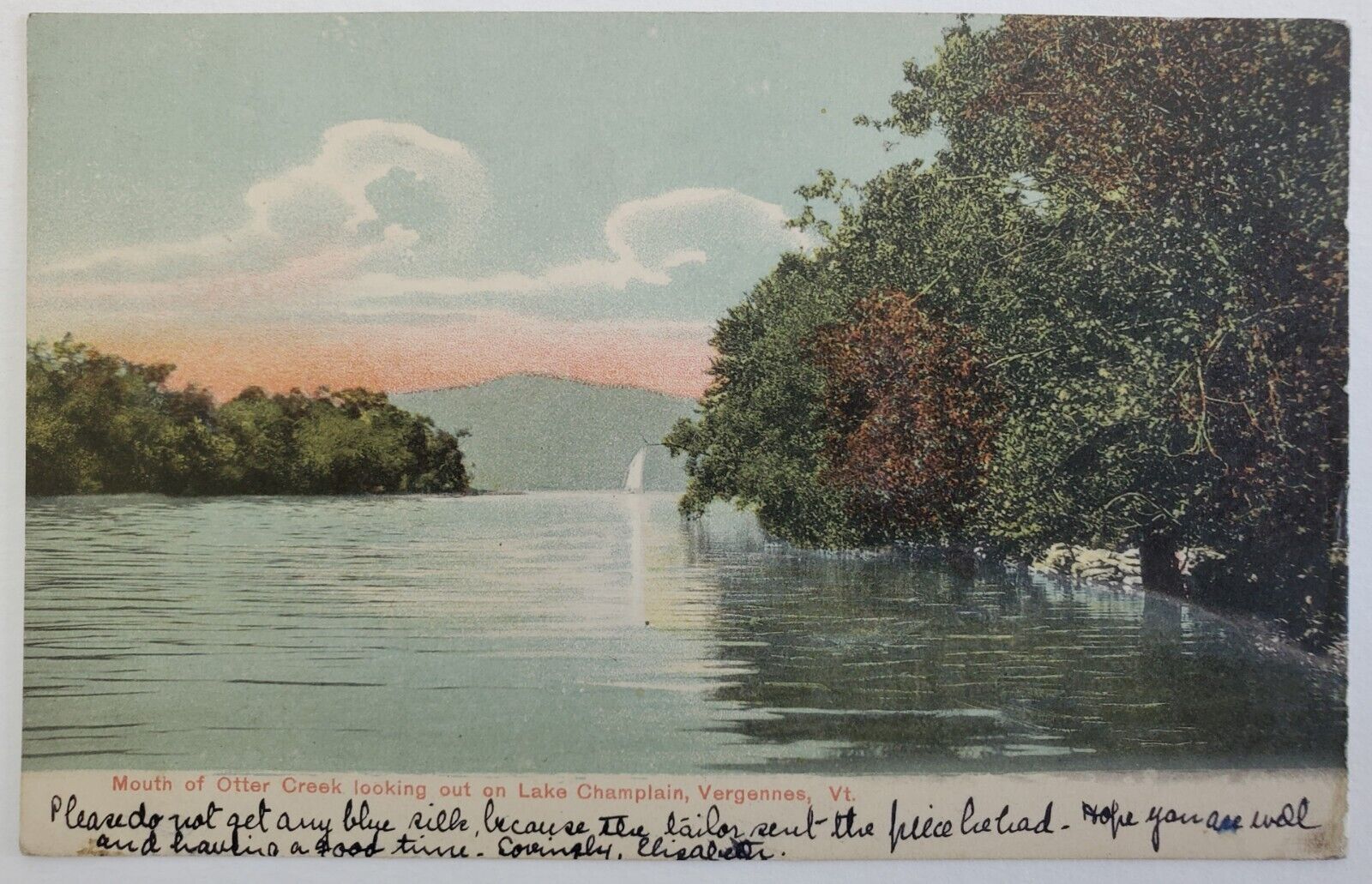 Vergennes, VT Mouth of Otter Creek to Lake Champlain 1908 Antique Postcard b26