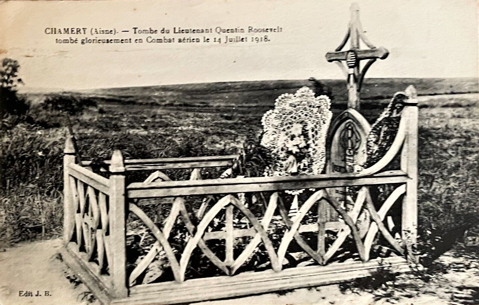 Lt. QUENTIN ROOSEVELT Tomb, Burial Plot, Chamery (Aisne); Died in Combat, Plane