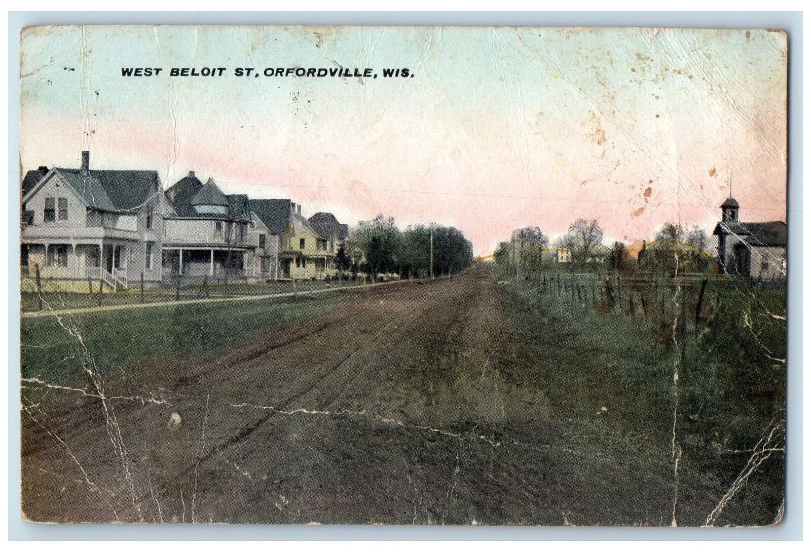 1911 West Beloit Street Orfordville Brodhead Wisconsin WI Antique Postcard
