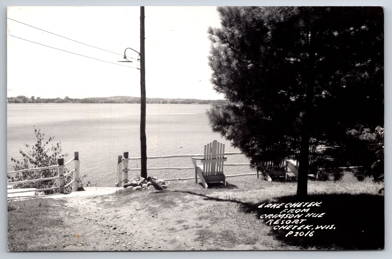 Chetek Wisconsin~Lake Chetek From Crimson Hue Resort~PM 1951 RPPC