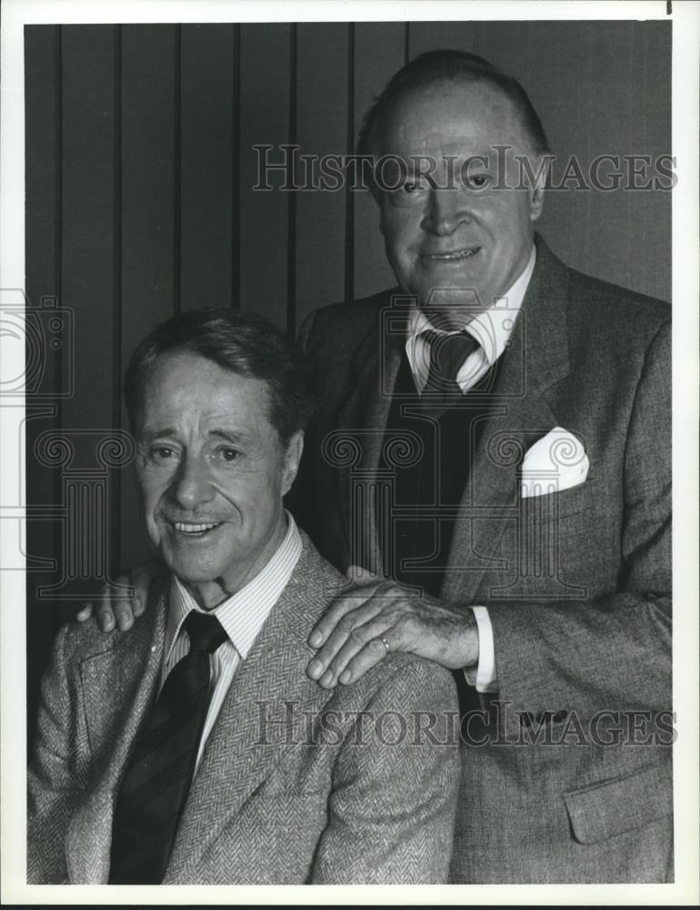 1986 Press Photo Don Ameche and Bob Hope in A Masterpiece of Murder, on NBC.
