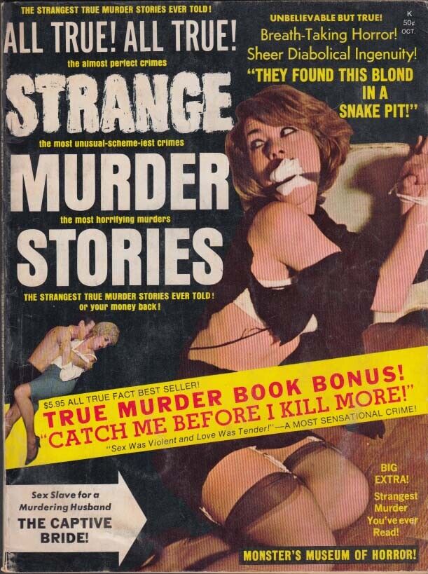 STRANGE MURDER STORIES 10 1968 Captive Bride Snake Pit Catch me Before I Kill GG