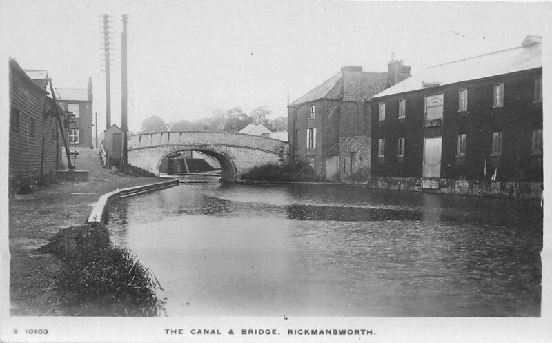 UK Hertfordshire Kingsway Canal Bridge S 10103 RPPC Photo Postcard 22-2847