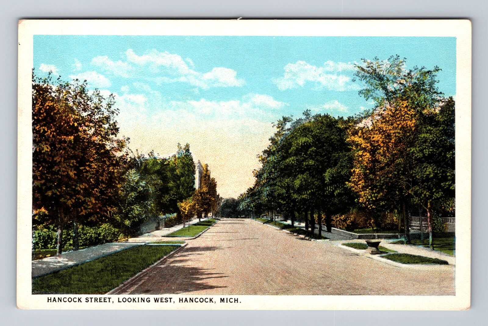 Hancock MI-Michigan, Hancock Street Looking West, Antique, Vintage Postcard