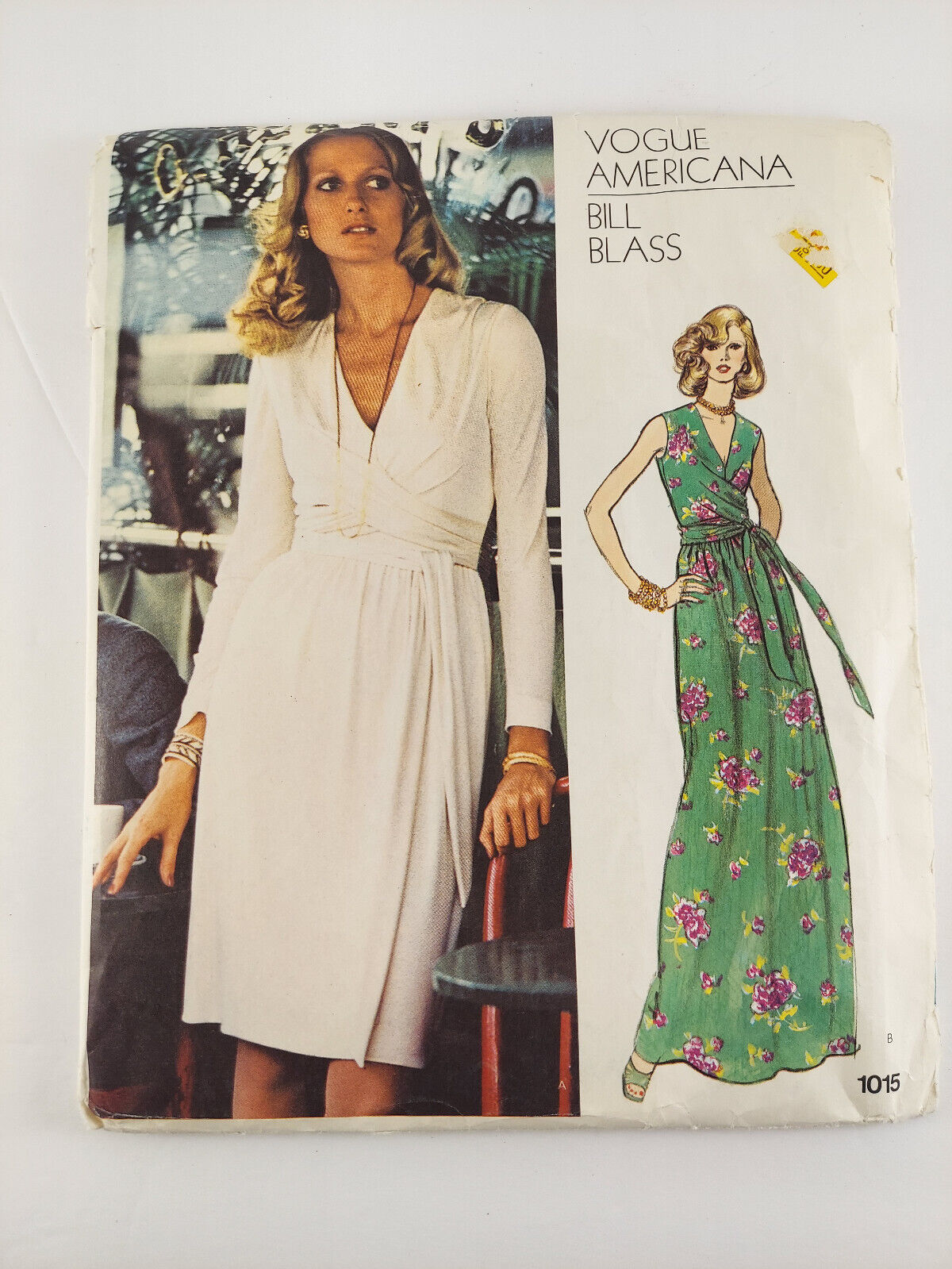 Vtg Vogue 1015 Couture Dress Pattern Americana Bill Blass 70s UNCUT SZ 10