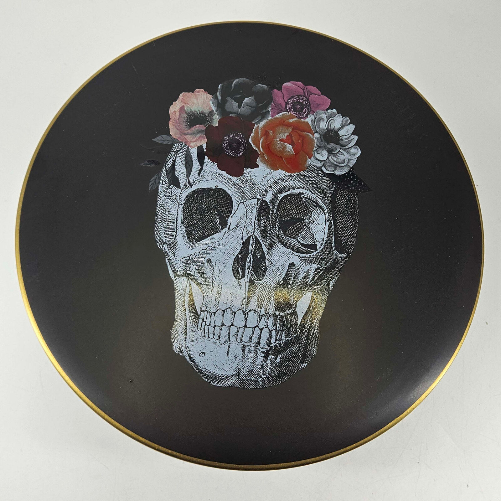 Harvest Green Studio Halloween Day of the Dead Floral Skull cake cupcake stand