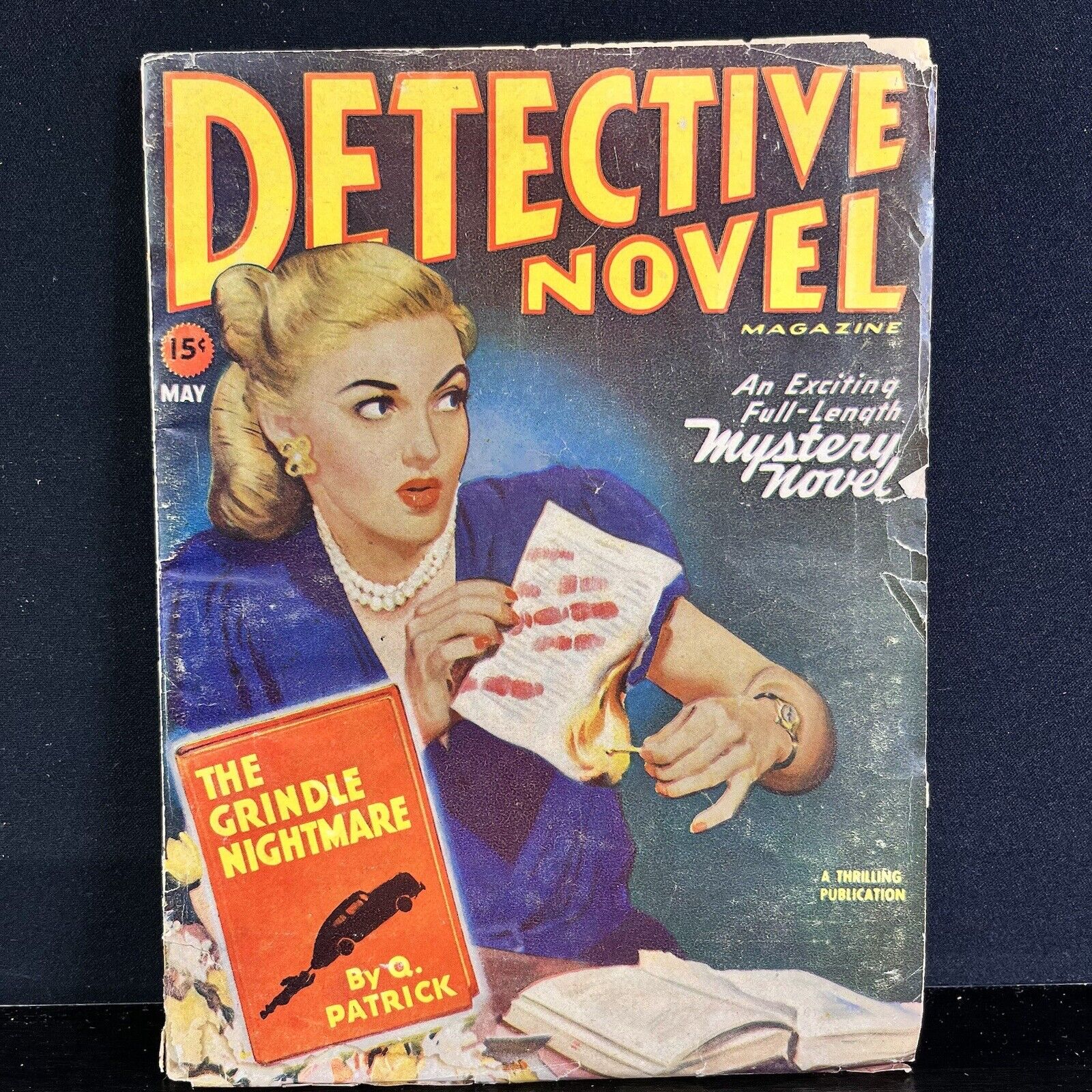 DETECTIVE NOVEL MAY 1947-BLONDE BABE COVER-HARD BOILED PULP VIOLENCE
