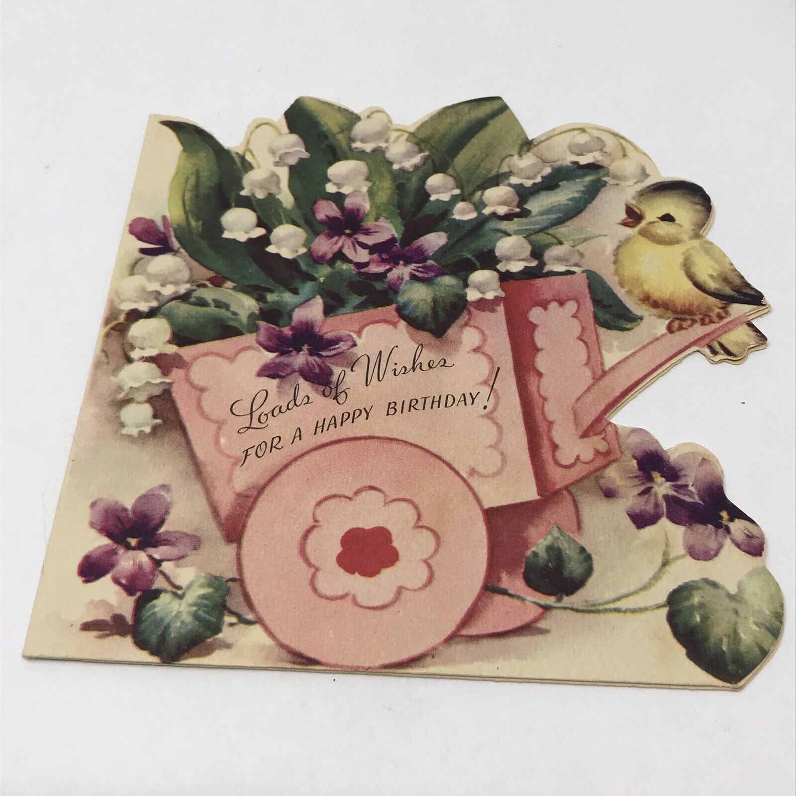 Vintage Happy Birthday Card Gardening Gardner USA 1960s Paper Ephemera