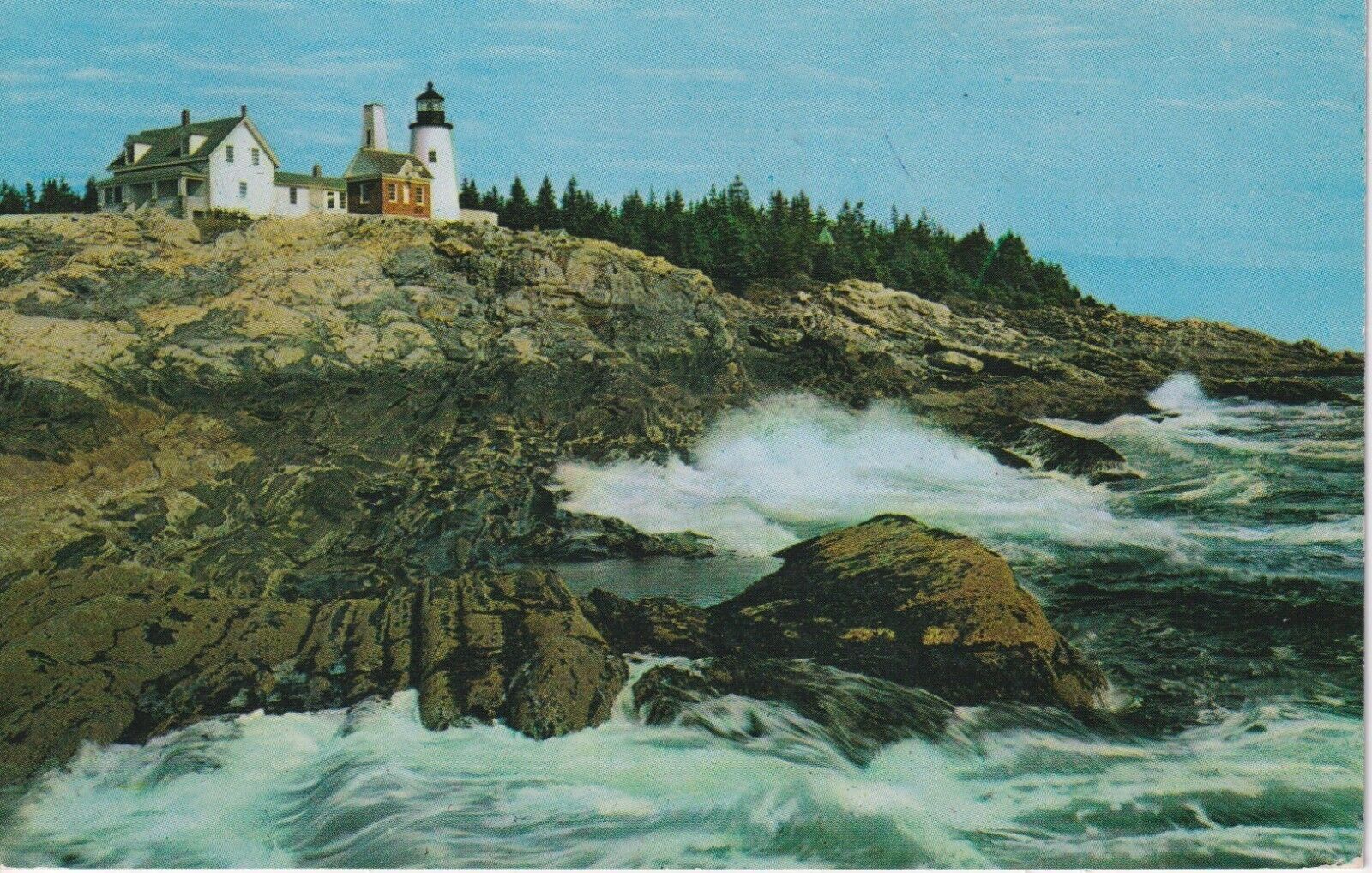 Postcard Lighthouse on the Rockbound Coast of Maine Pemaquid Point Scenic