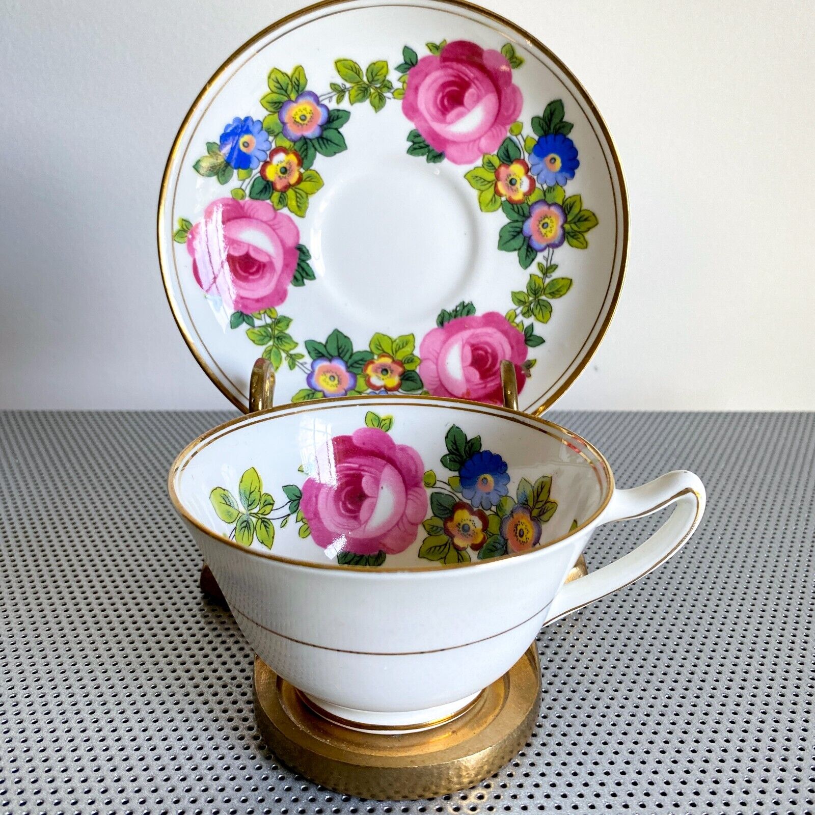Vtg Paragon Cup & Saucer By Appointment Double Warrant HM Queen Mary England