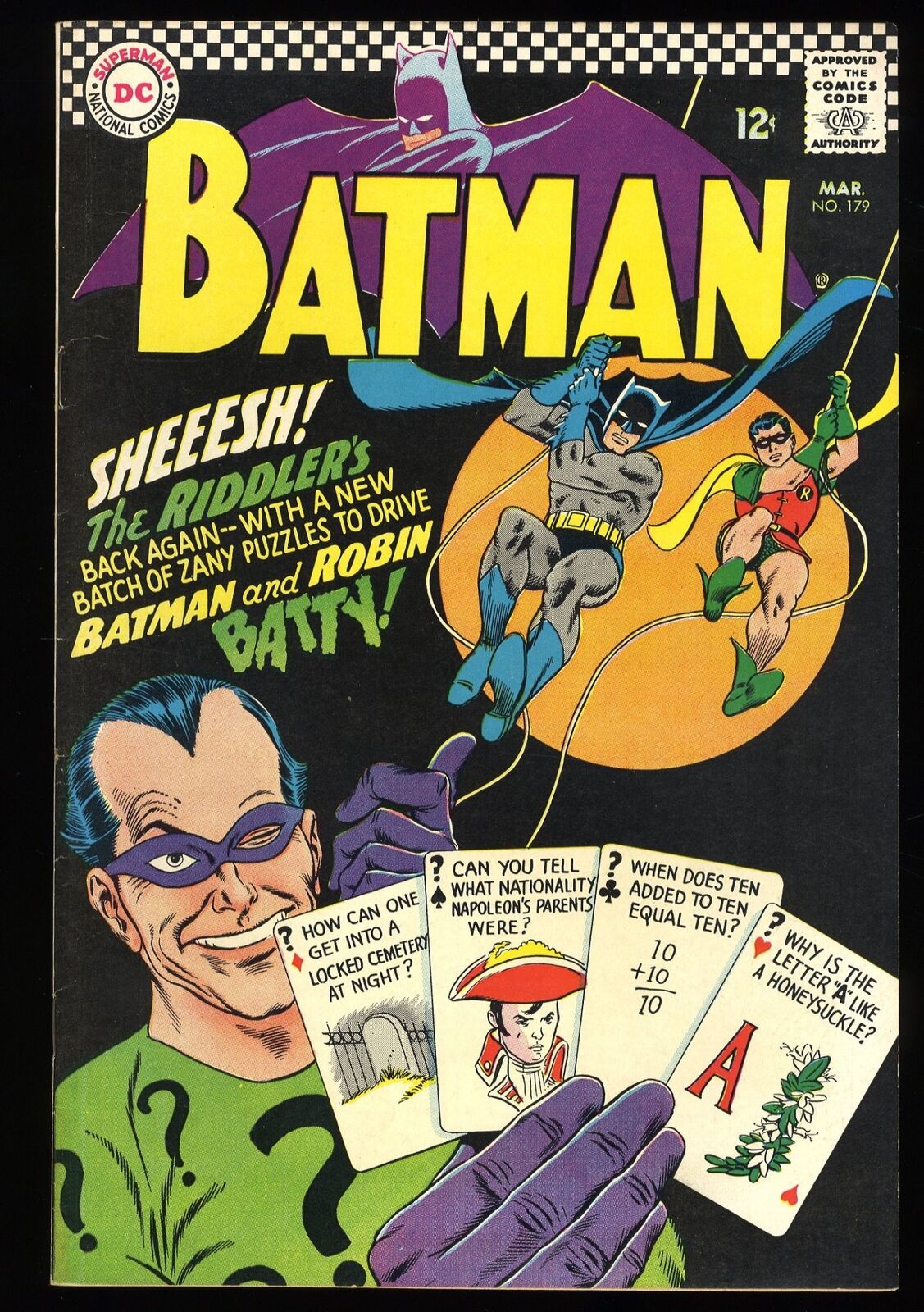Batman #179 FN 6.0 2nd Appearance Silver Age Riddler Gil Kane Art DC Comics