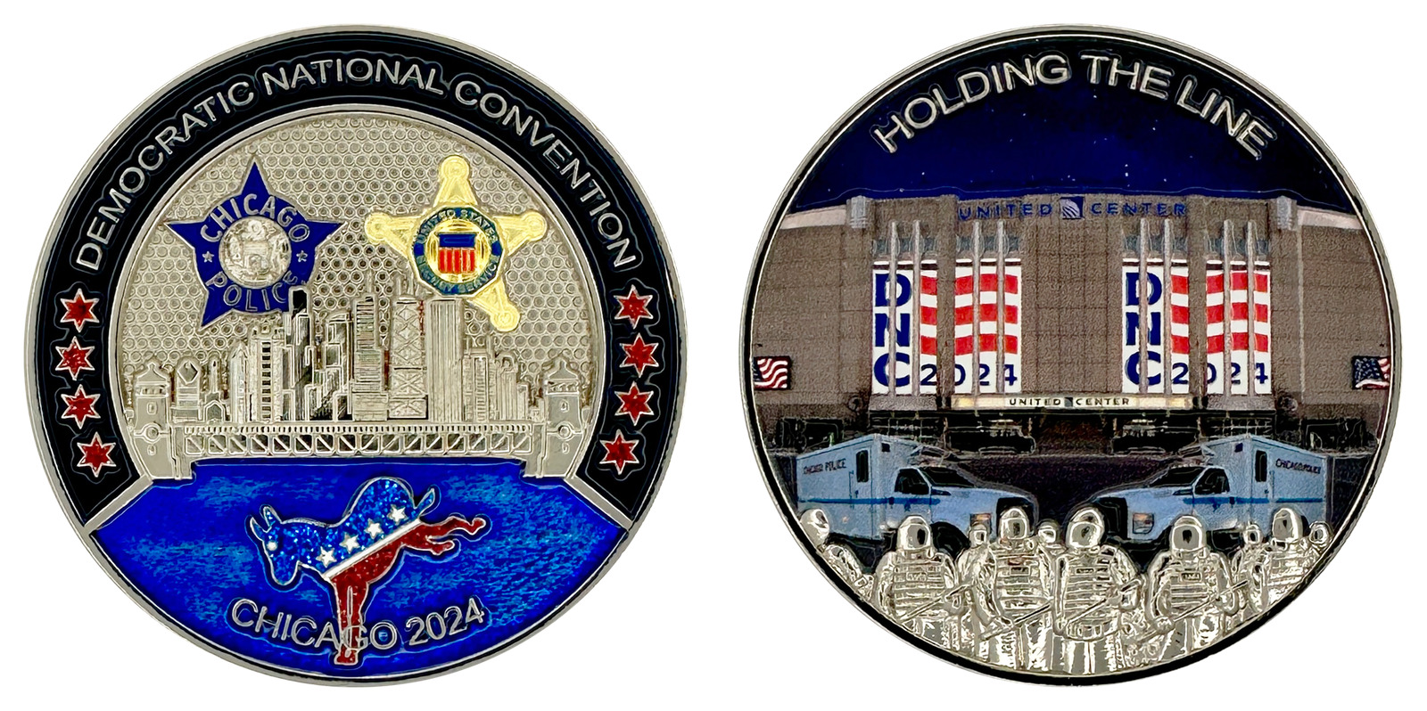 DEMOCRATIC NATIONAL CONVENTION (DNC) CHALLENGE COIN: Chicago 2024, Size: 2″