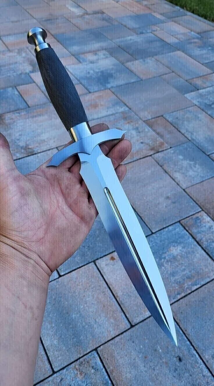 D2 Steel Custom Handmade Hunting Dagger Survival Knife W/ Micarta Handle- Sheath