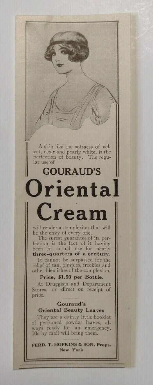 1913 Gouraud's Oriental Cream Advertisement Ferd T. Hopkins & Son New York
