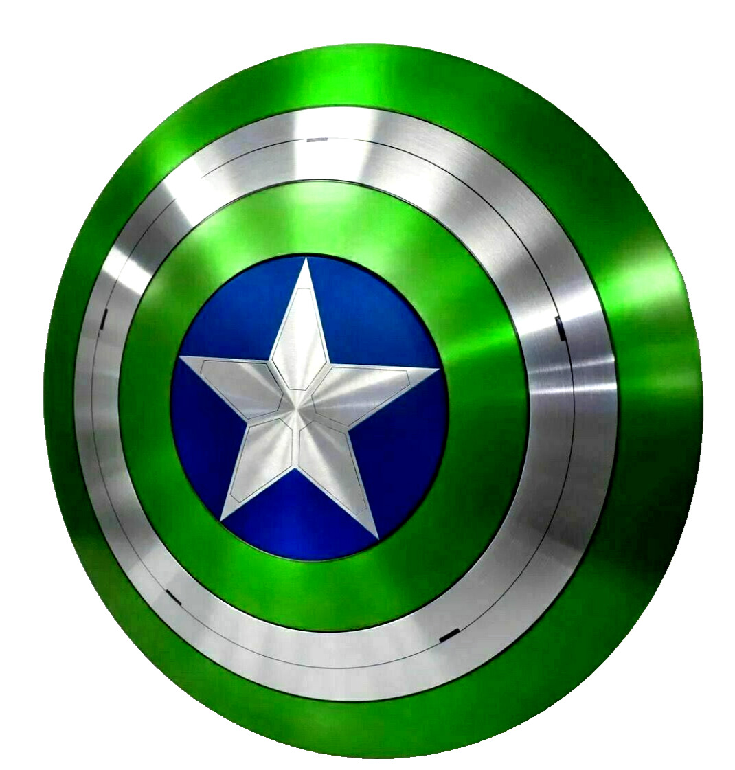 Green Captain America Shield With Star Pattern Emerged Metal Prop Replica shield