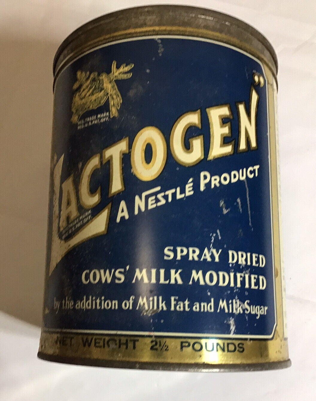 Vintage Nestles LACTOGEN Dried Cow’s Milk Can.