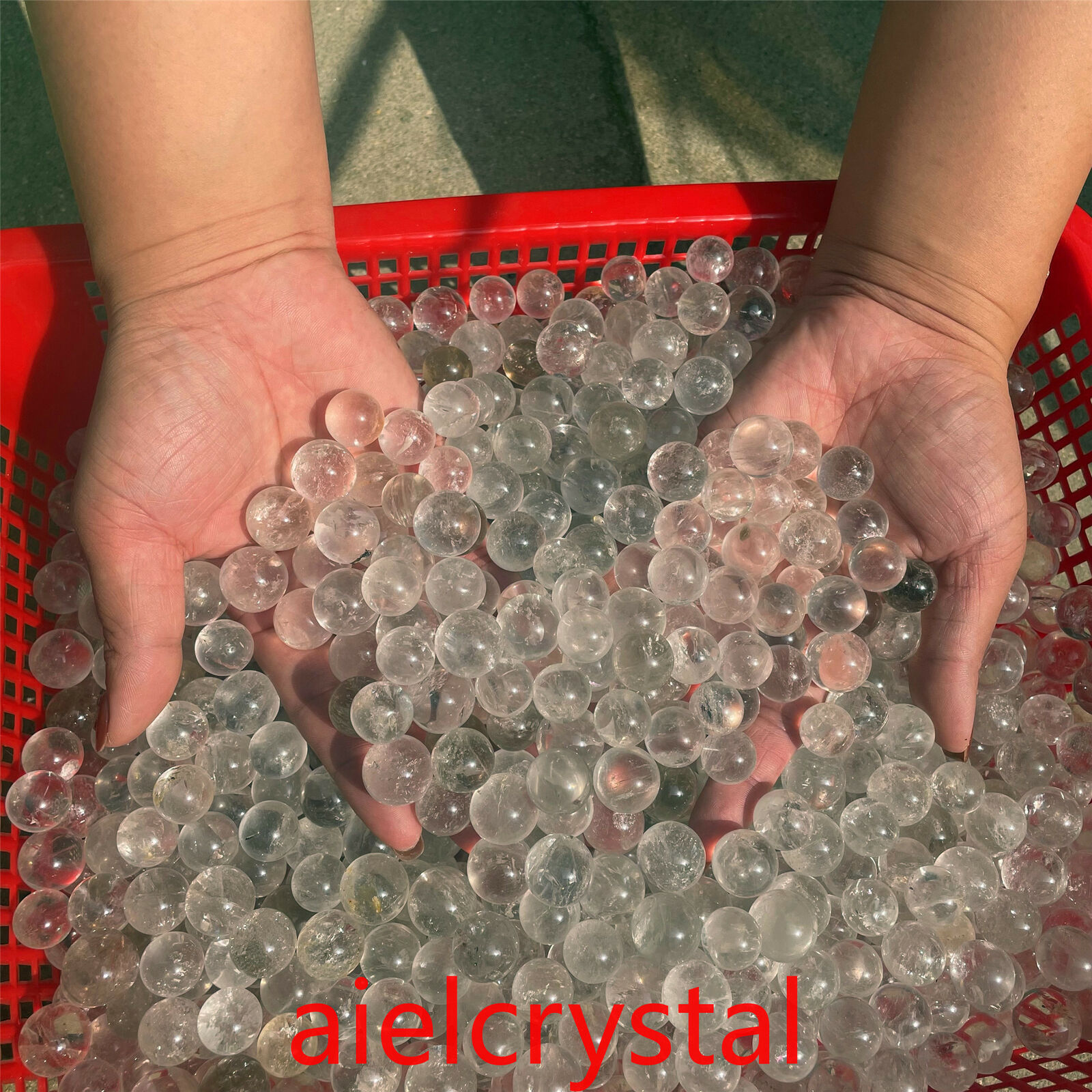 100PCS 100% Natural Clear Quartz Stone Sphere Crystal Ball Healing Reiki