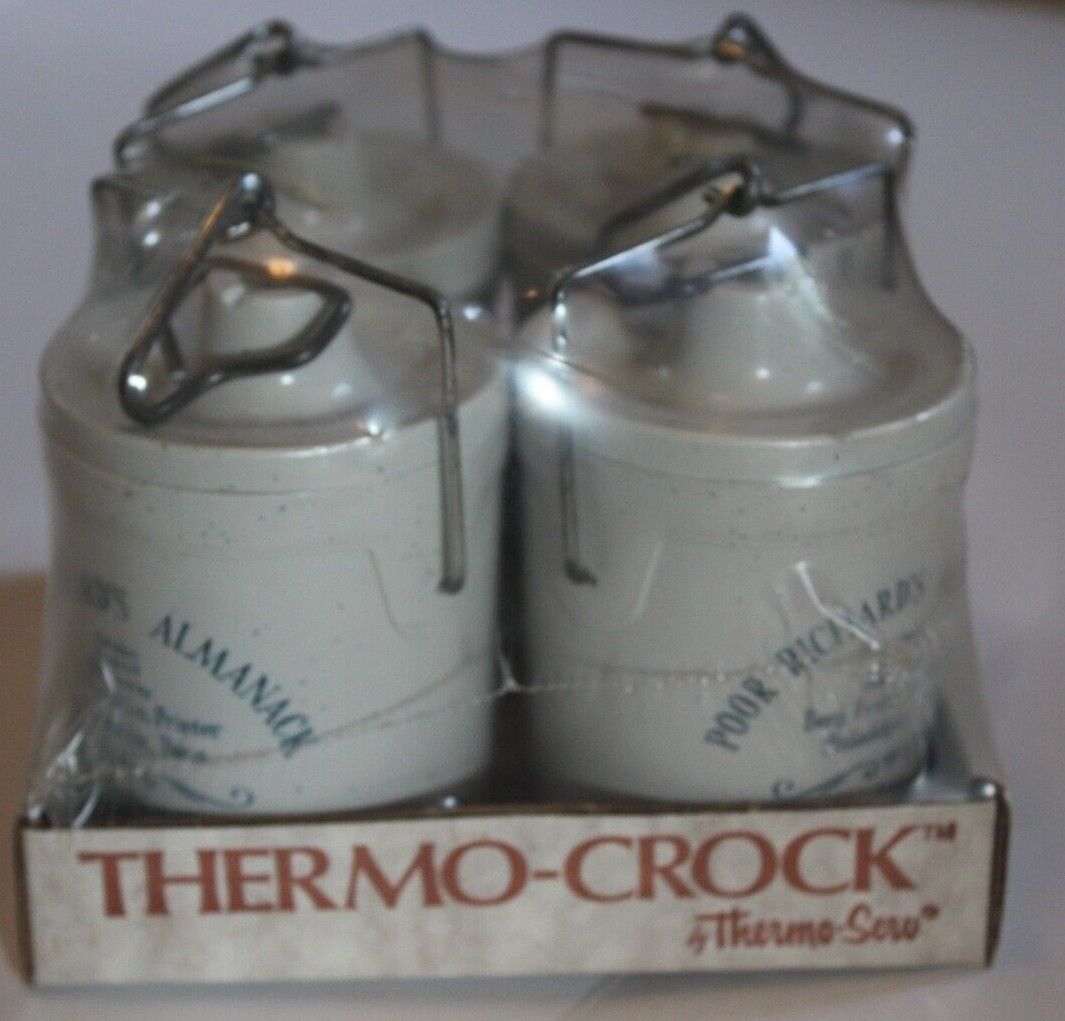 Vintage Thermo-Serve Super Foam Insulated Thermo-Crock Locking Lid NIP Lot of 4 