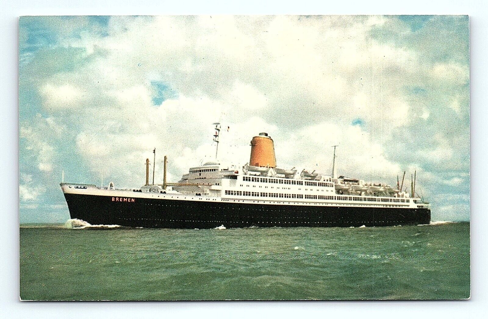 Postcard German Vierschrauben T.S. Bremen Passenger Cruise Ship Ocean Liner