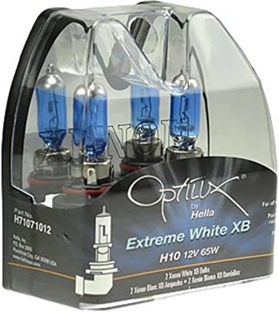 HELLA H71071252 Optilux XB Series H10 Xenon White Halogen Bulbs, 12V, 42W, 2EA