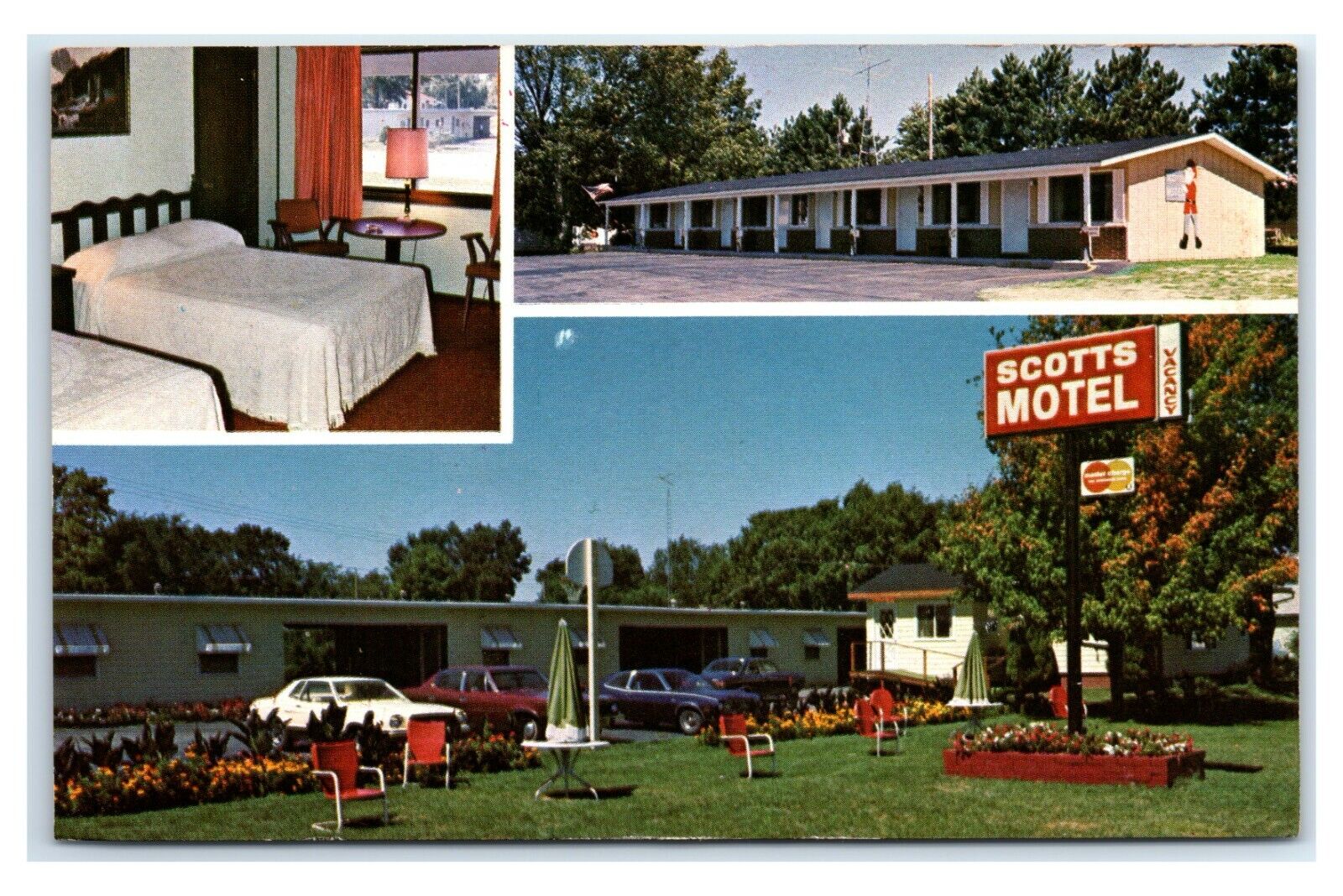 Postcard Scotts Motel, Hwy 51, Poynette WI D106