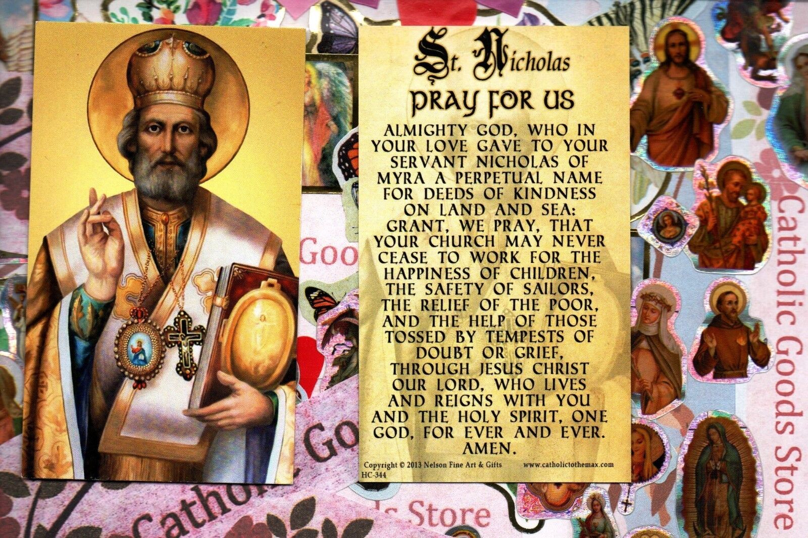St. Nicholas with Prayer to Saint Nicholas  - Paperstock Holy Card CTM