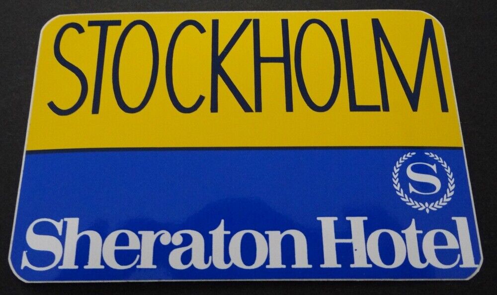 Souvenir-Aufkleber Stockholm Sheraton Hotel 80er Suitcase