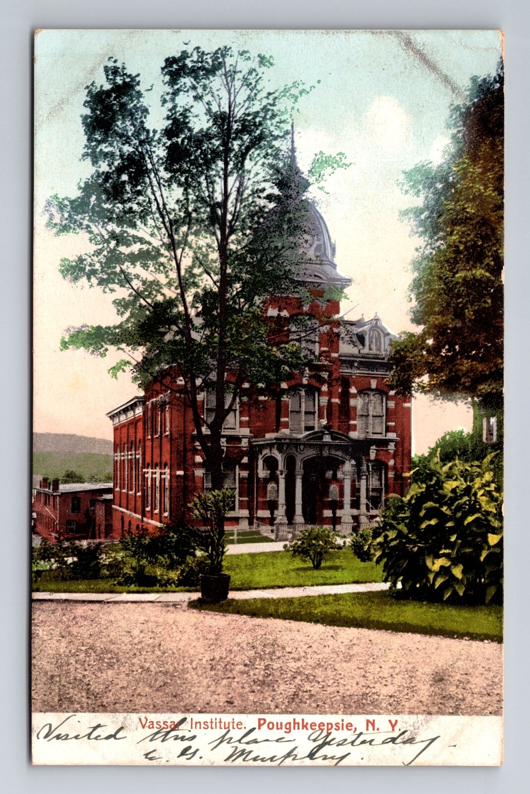 Poughkeepsie NY-New York, Vassa Institute, Antique Vintage Souvenir Postcard