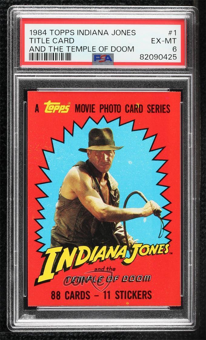 1984 Topps and the Temple of Doom Indiana Jones Harrison Ford #1 PSA 6 8mh