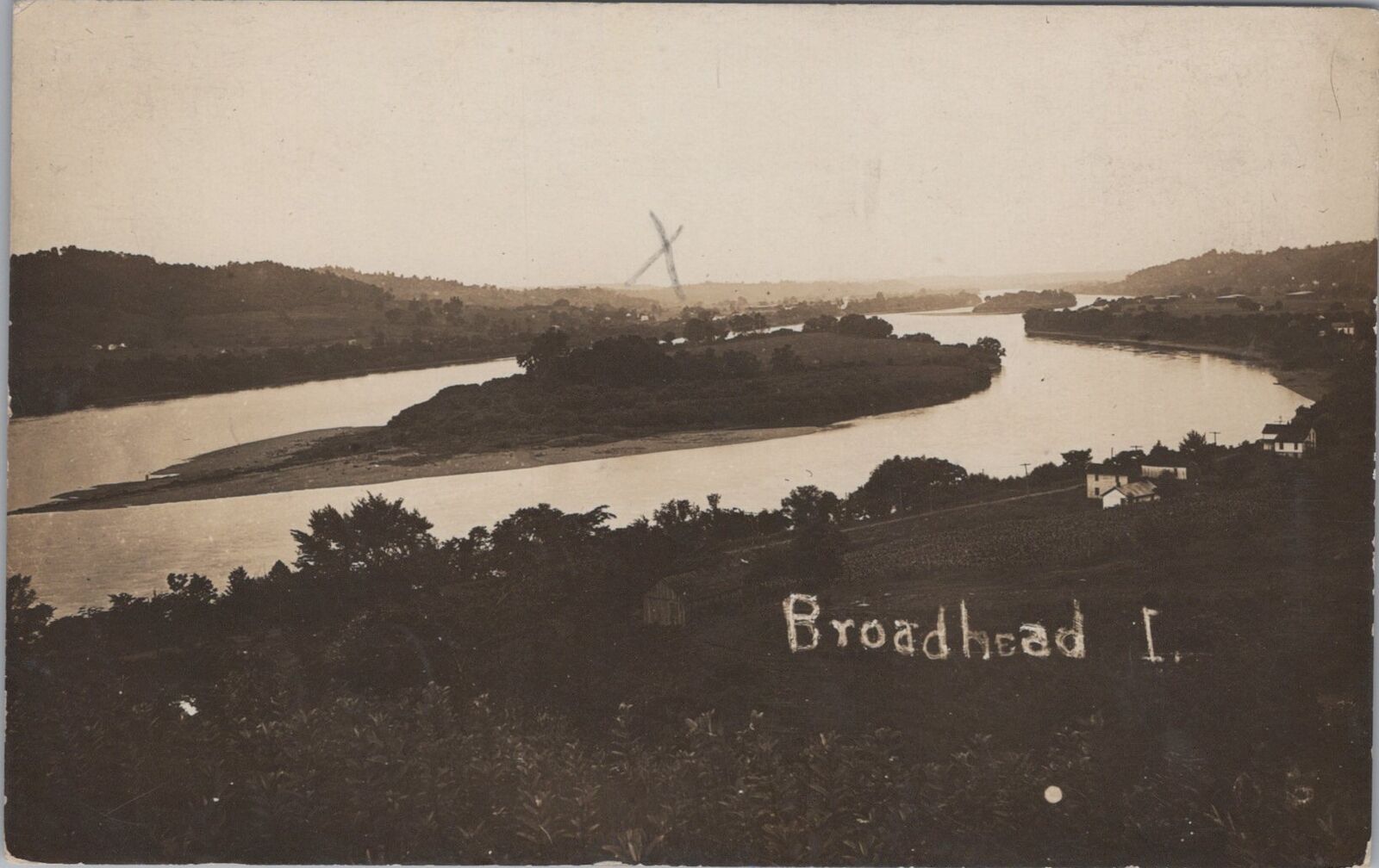 Broadhead Broadback Island West Virginia c1900s RPPC Photo Postcard