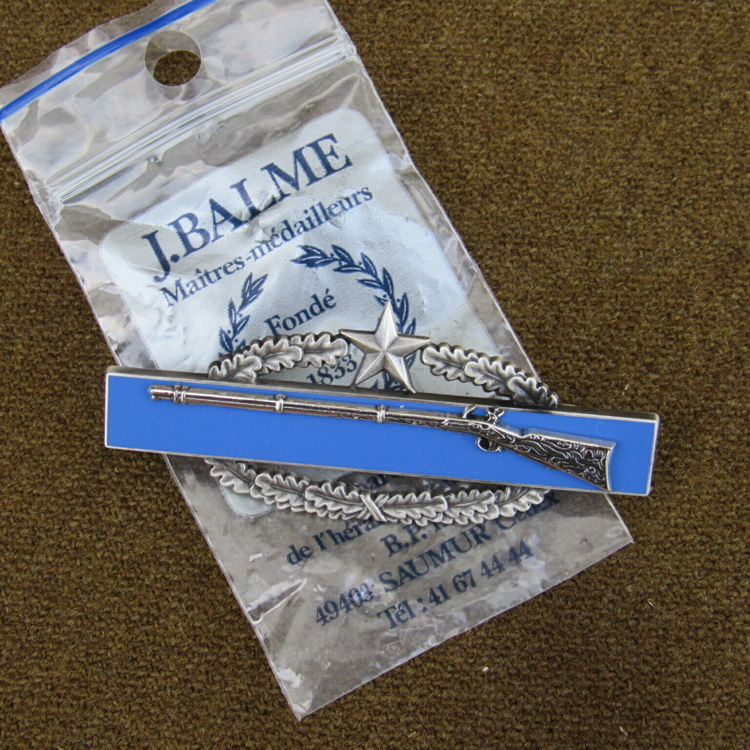 Rare French J. Balme US 2nd Award Combat Infantry Badge Mint in Balme Package