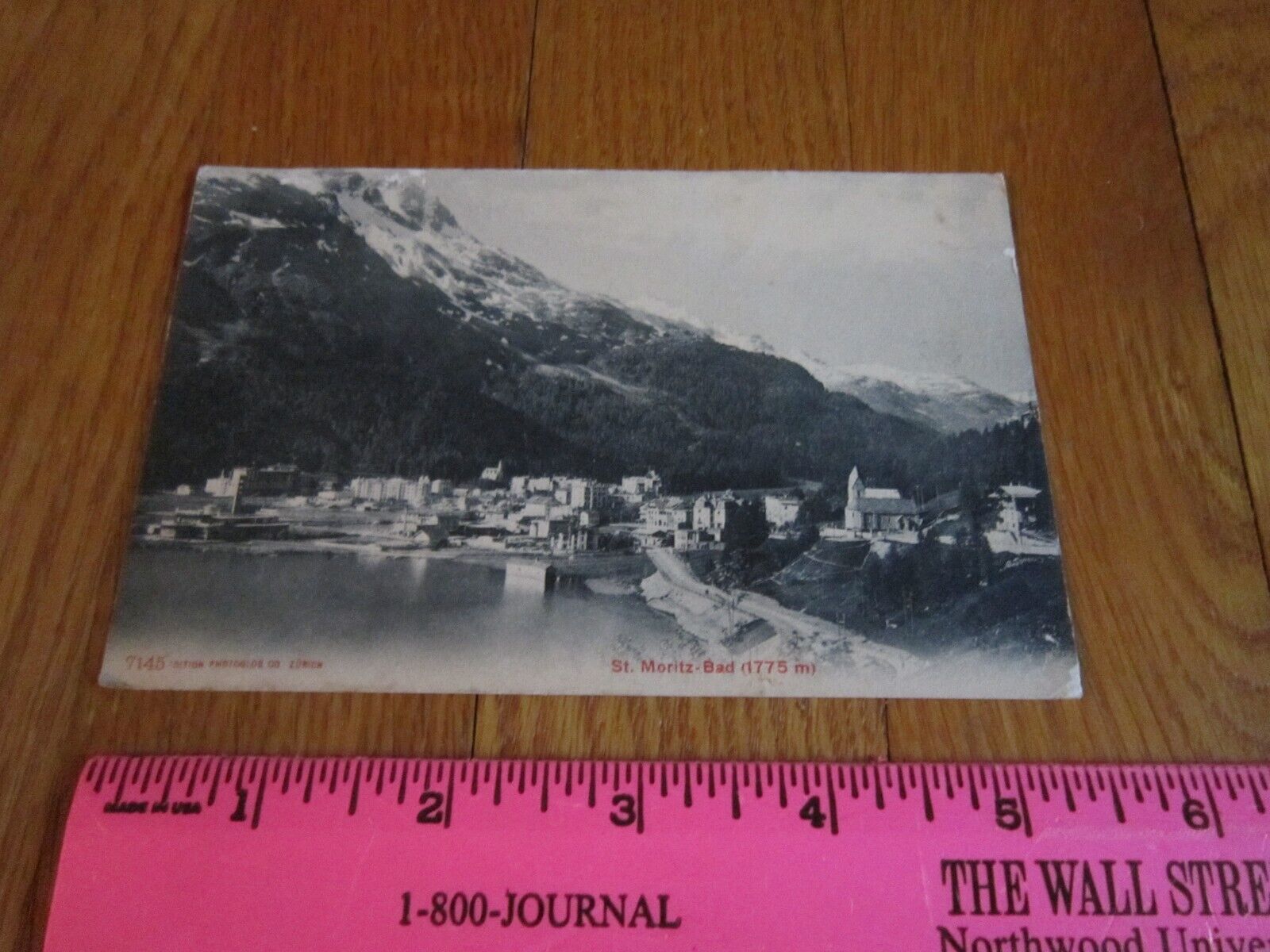 St Moritz Vintage Postcard Posted 1910 Buildings Alps Lake