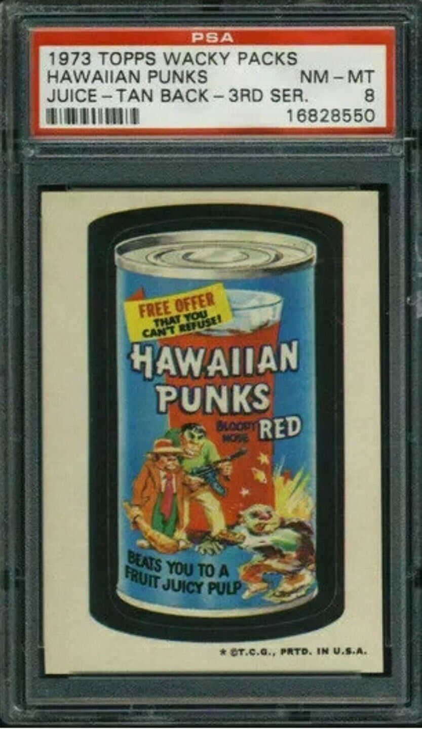 1973 Topps Wacky Packages Hawaiian Punks Juice PSA 8 Punch parody vtg High Grade