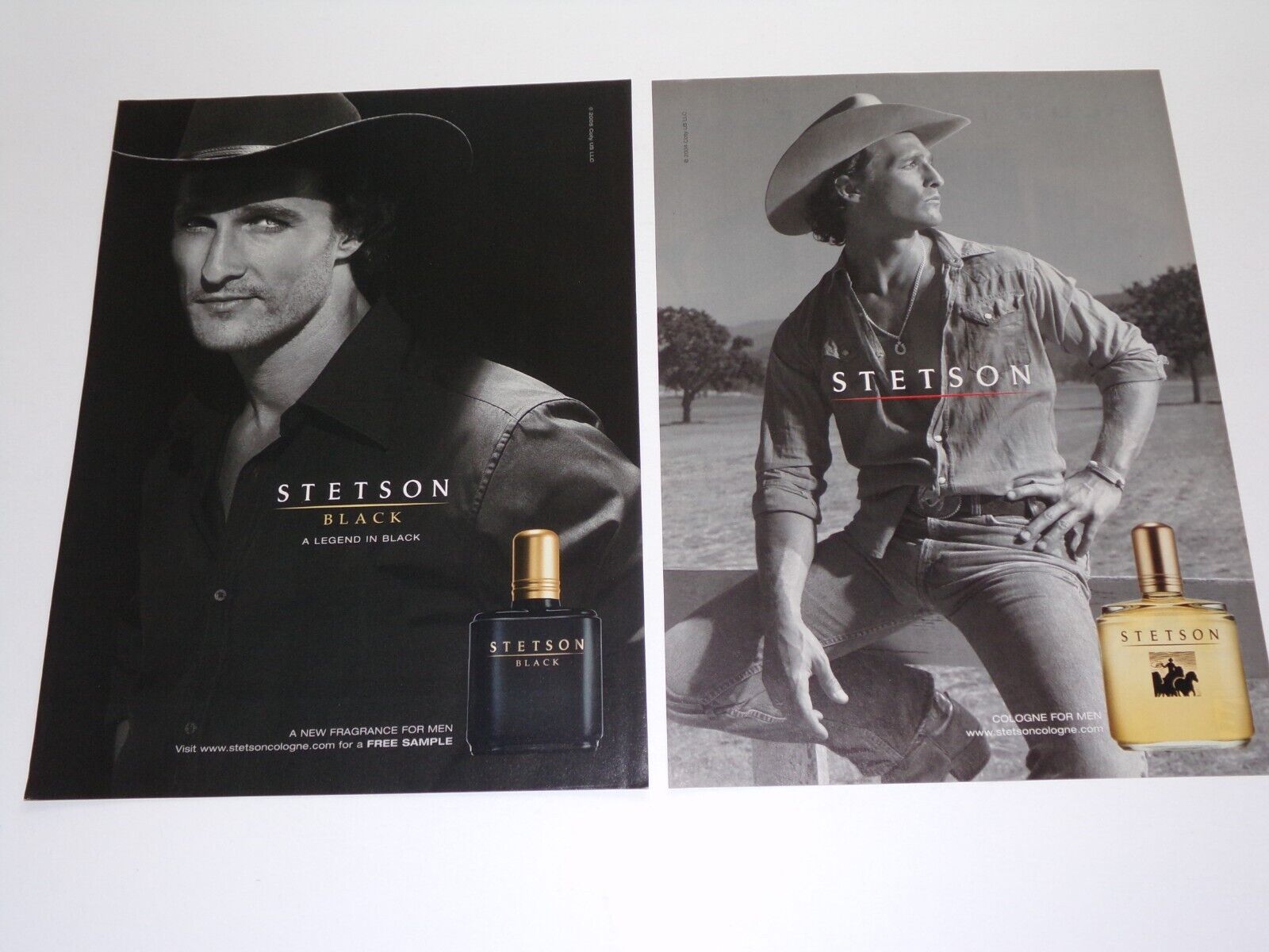 2 Stetson Cologne Ads Matthew McConaughey Actor