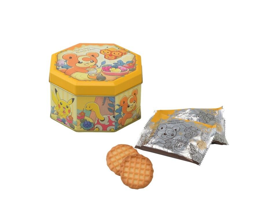 pokemon Crispy honey waffle cookie with teddiursa and combee forest gift mori no