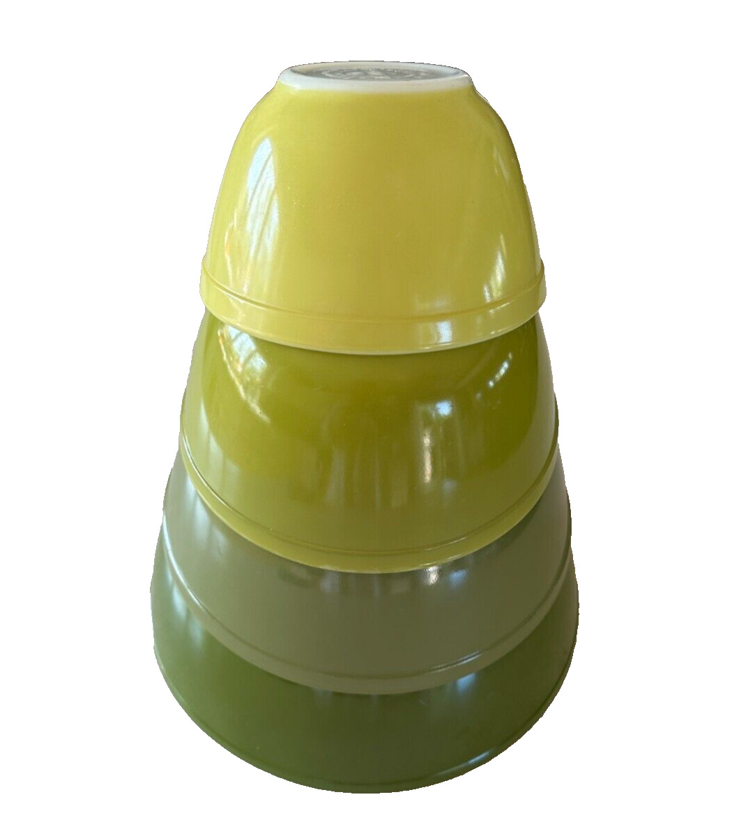 Vintage PYREX 4 pc Green Verde Avocado Mixing Nesting Bowl Set