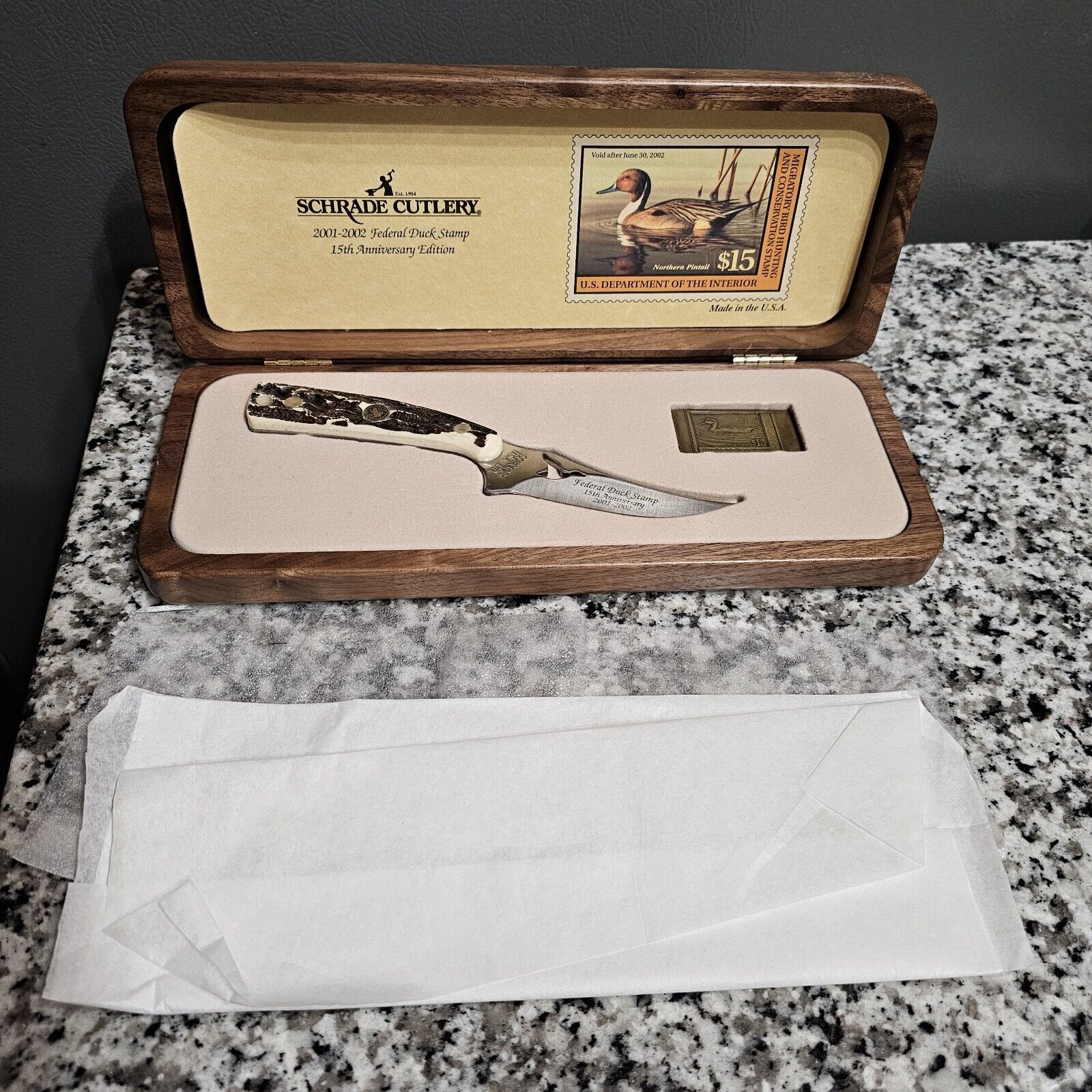NEW USA Schrade Cutlery 2001-2002 Federal Duck Stamp 15th Anniversary Edition