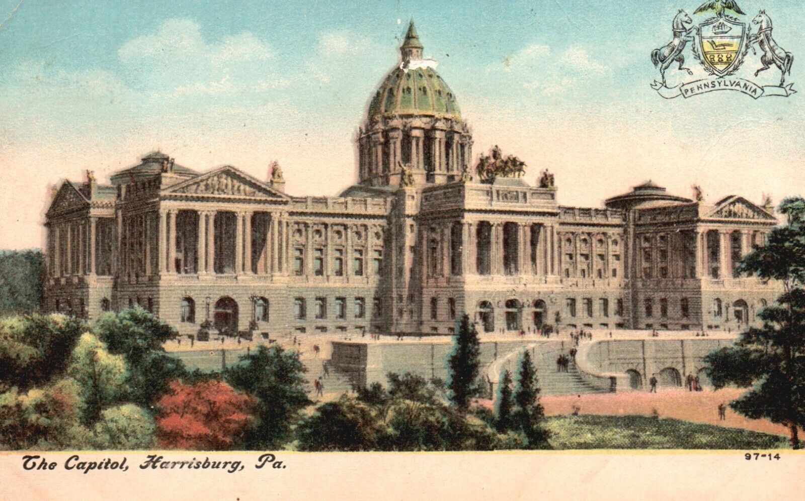 Postcard PA Harrisburg Pennsylvania State Capitol 1908 Vintage PC e6638