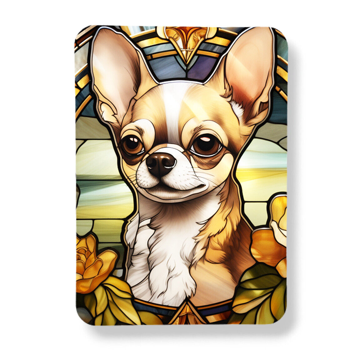 Chihuahua Magnet Sublimated Faux Stained Glass Art Print 3x4 Chihuahua Mom Gift