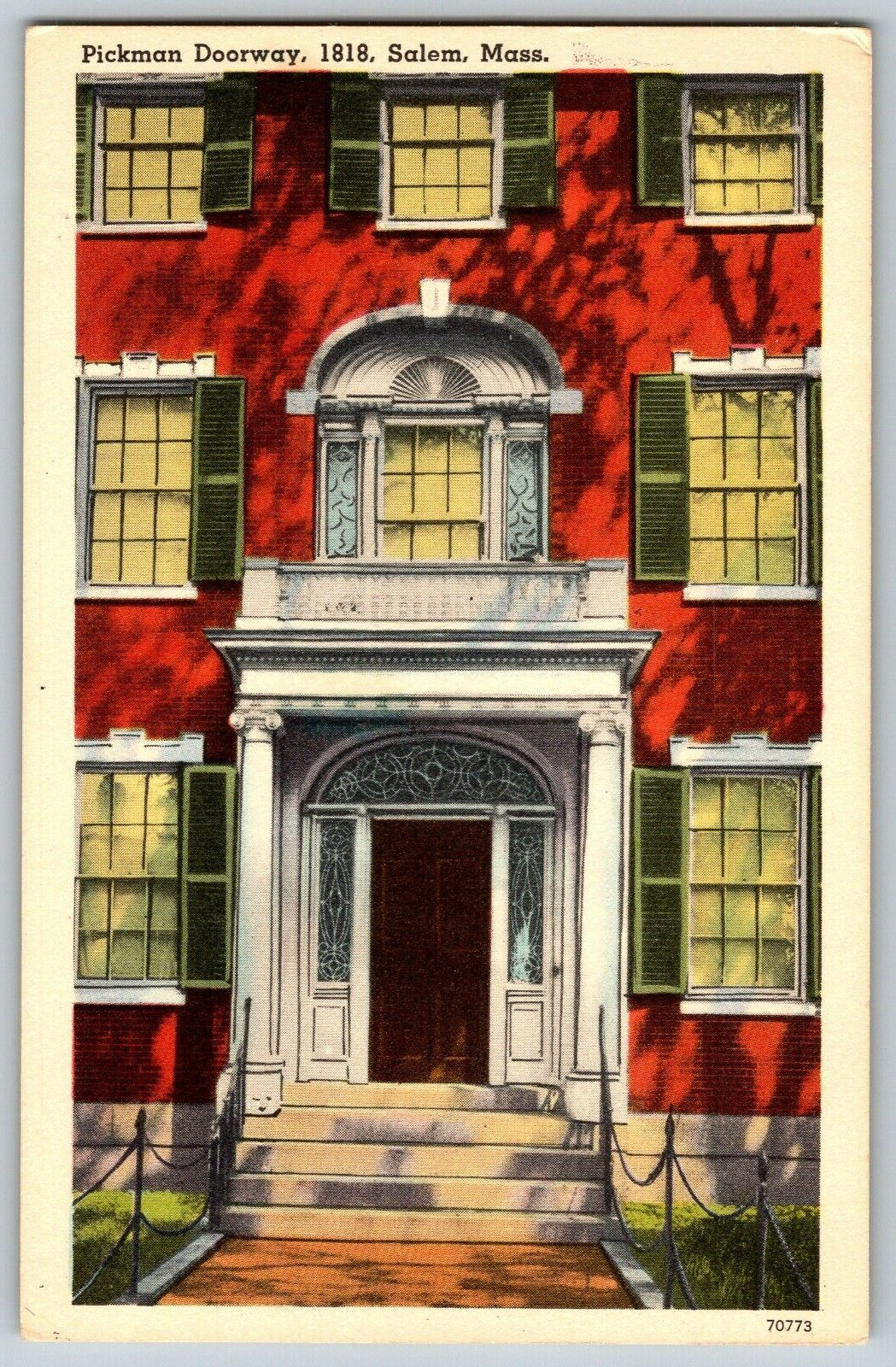 Massachusetts, Salem - Pickman Doorway, 1818 - Vintage Postcard - Unposted