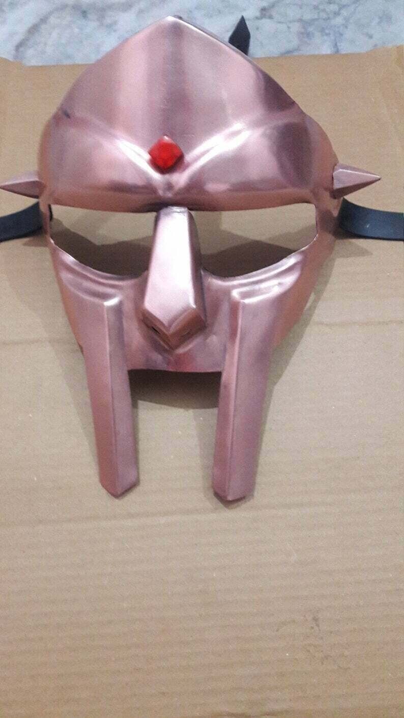 MF Doom Mask Hand-Forged Sca Larp Gladiator MF Doom 18 Gauge Steel Copper Finish