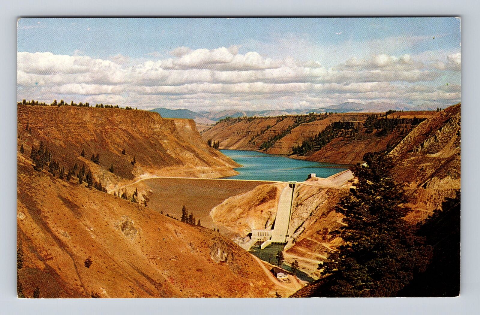 Mountain Home ID-Idaho, Aerial Anderson Ranch Dam, Antique, Vintage Postcard