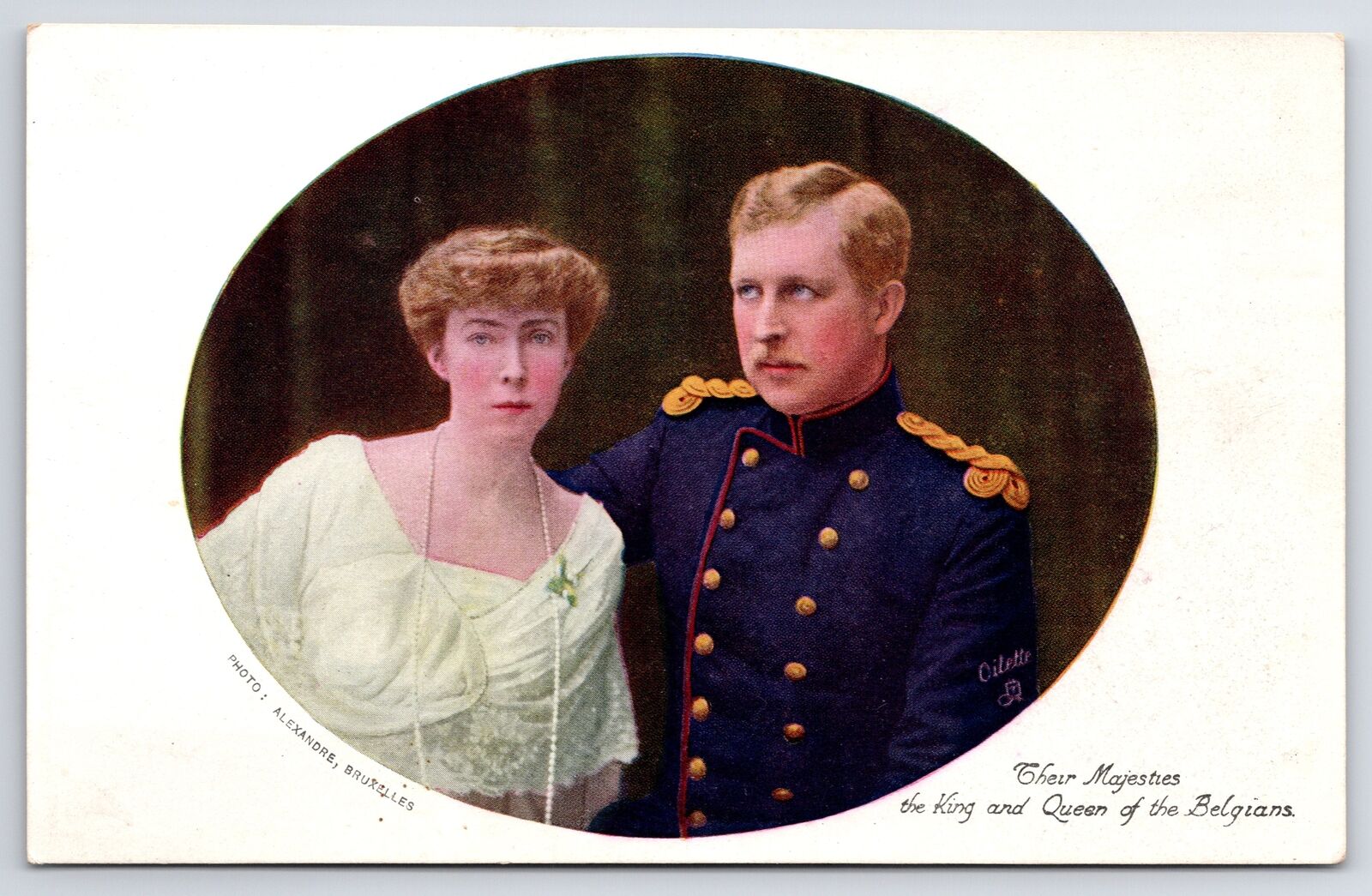 Royalty~TM King Albert & Queen Elizabeth Of The Belgians~TUCK Oilette~c1918