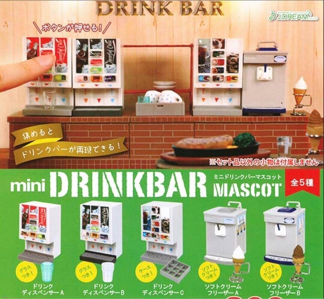 Mini drink bar mascot Mini figure Capsule Toy 5 Types Comp Set Gacha Gashapon